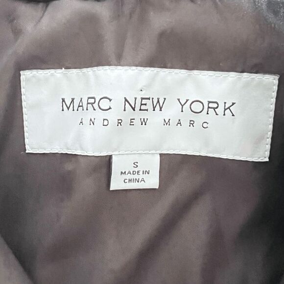 Marc New York Raincoat Jacket Womens Small Chocolate Brown Andrew Marc Hooded - Picture 3 of 14
